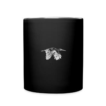 Flying Vintage Stork In Flight - Full Color Mug - black - Front