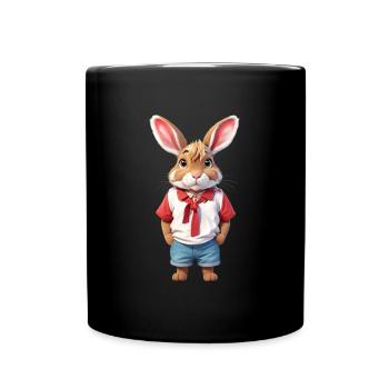 Default On the white mono - Full Color Mug - black - Front