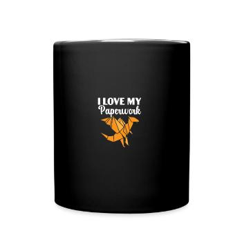 I Love My Paperwork Paper Art Japanese Art - Full Color Mug - black - Front