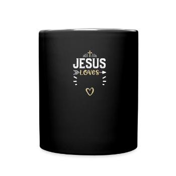 Jesus Loves - Jesus - Full Color Mug - black - Front