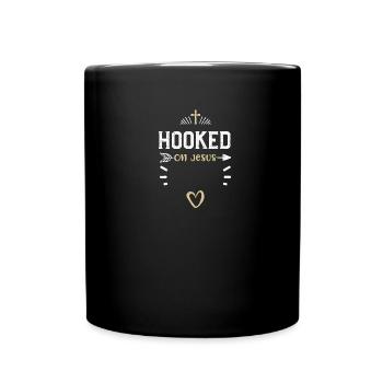Hooked On Jesus - Jesus - Full Color Mug - black - Front