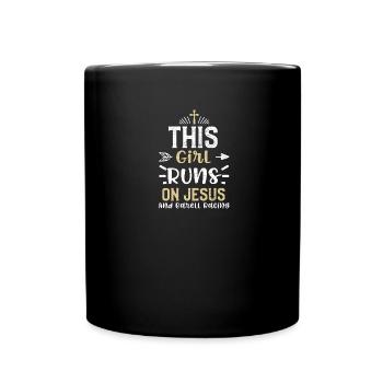 This Girl Runs On Jesus And Bare... - Full Color Mug - black - Front
