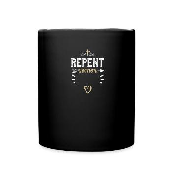 Repent Sinner - Jesus - Full Color Mug - black - Front