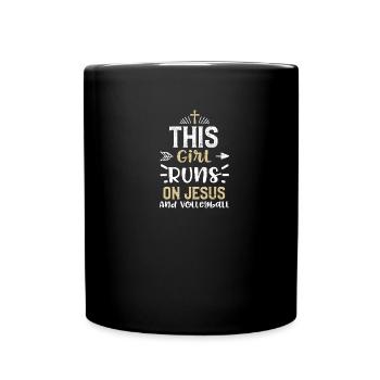 This Girl Runs On Jesus And Full... - Full Color Mug - black - Front