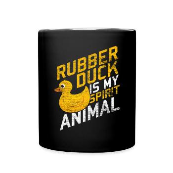 Duck Ducky Rubber Duck Animal Ducks Gift Goose - Full Color Mug - black - Front