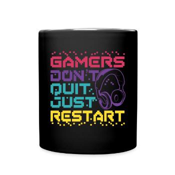 Gamers Just Restart - Full Color Mug - black - Front