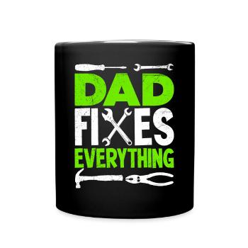 Dad fixes everything hobbyist screwdriver father - Full Color Mug - black - Front