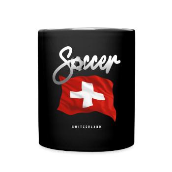 Switzerland Soccer - Swiss Flag - Full Color Mug - black - Front