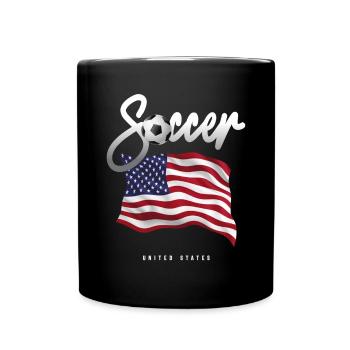 USA Soccer - American Flag - Full Color Mug - black - Front