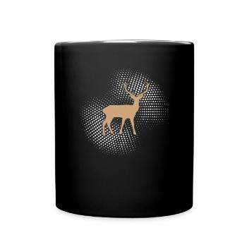 cerf - Tasse colorée - noir - Devant