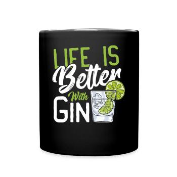 Life Is Better With Gin - Full Color Mug - black - Front