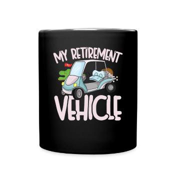 Véhicule de retraite - Tasse colorée - noir - Devant