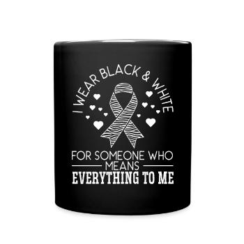 I Wear Black & White Carcinoid Cancer Awareness - Full Color Mug - black - Front