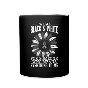 I Wear Black & White Carcinoid Cancer Awareness - Full Color Mug - black - Front