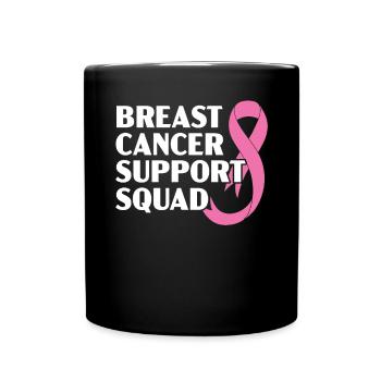Cancer Support Squad Breast Cancer Awareness - Full Color Mug - black - Front