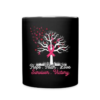 Breast Cancer Support Breast Cancer Awareness - Full Color Mug - black - Front