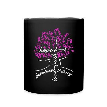 Breast Cancer Support Breast Cancer Awareness - Full Color Mug - black - Front