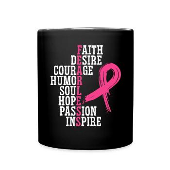 Breast Cancer Support Breast Cancer Awareness - Full Color Mug - black - Front