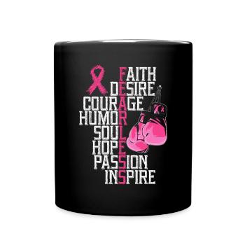 Breast Cancer Support Breast Cancer Awareness - Full Color Mug - black - Front