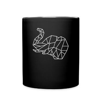 elephant low poly - Full Color Mug - black - Front