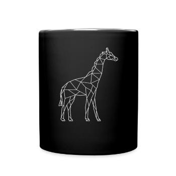 Giraffe low poly - Full Color Mug - black - Front