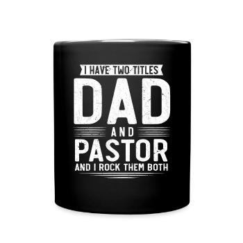 Pastor Dad Religious Father - Full Color Mug - black - Front