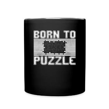 born to puzzle - Full Color Mug - black - Front