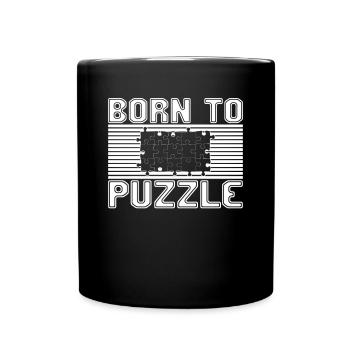 born to puzzle - Full Color Mug - black - Front