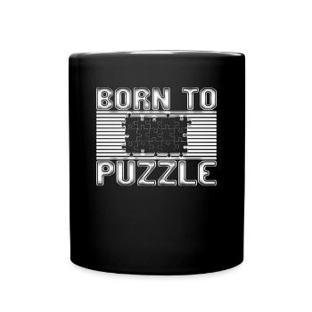 born to puzzle - Full Color Mug - black - Front