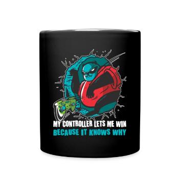 Gaming my controller lets me win gamer video game - Full Color Mug - black - Front