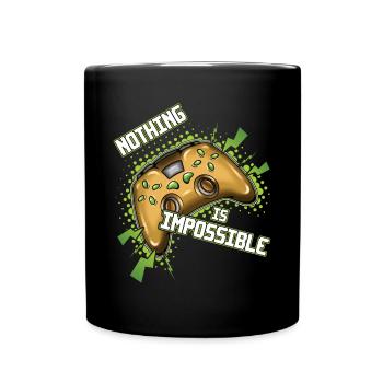 Gaming nothing is impossible gamer video game - Full Color Mug - black - Front