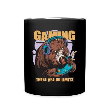 Gaming there are no limits nerd gamer video game - Full Color Mug - black - Front