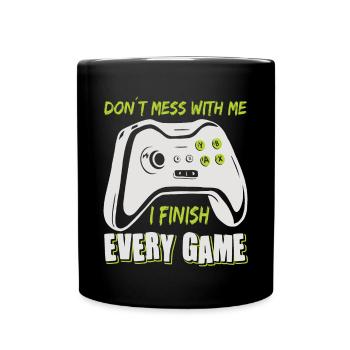 Gaming don't mess with me gamer video game - Full Color Mug - black - Front