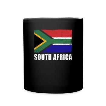 South Africa Flag Grunge Country Flag South Africa - Full Color Mug - black - Front