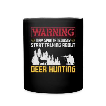 Avertissement de chasseur de cerfs de Cerf - Tasse colorée - noir - Devant