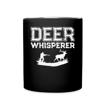 Chasse au cerf chasseur de cerfs - Tasse colorée - noir - Devant