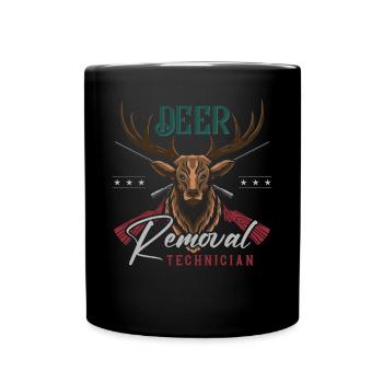 Chasse au cerf chasseur de cerfs - Tasse colorée - noir - Devant