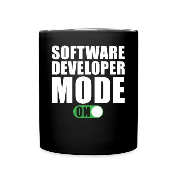 Software Developer Mode on - Full Color Mug - black - Front