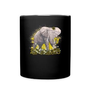Elephant - Full Color Mug - black - Front