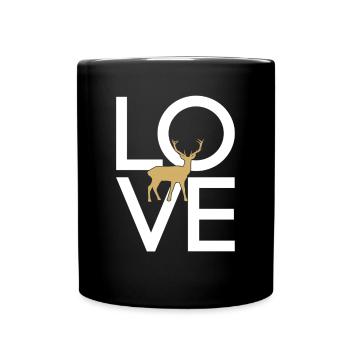 cerf - Tasse colorée - noir - Devant