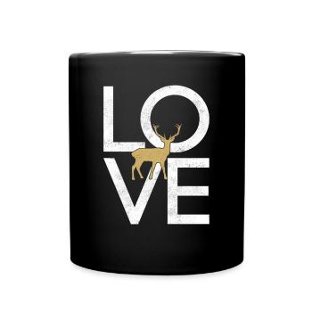 cerf - Tasse colorée - noir - Devant