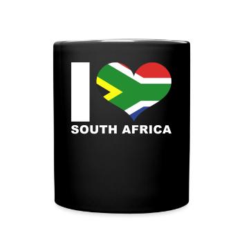 I Love South Africa Heart Flag South Africa - Full Color Mug - black - Front