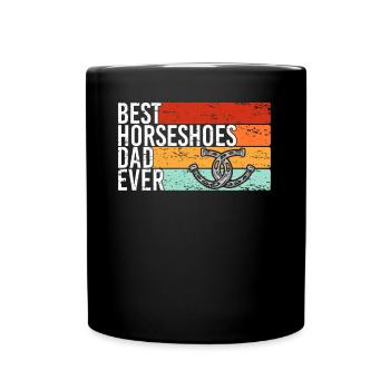 Best Horseshoes Dad ever Horseshoe Pitcher - Full Color Mug - black - Front