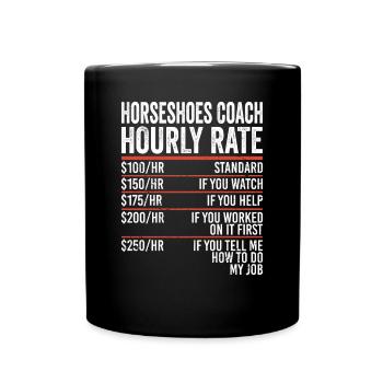Horseshoes Coach Hourly Rate Horseshoe Pitcher - Full Color Mug - black - Front