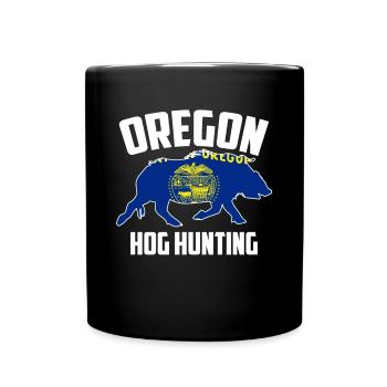 Oregon Hog Hunting Pig Wild Boars Boar Hog Hunter - Full Color Mug - black - Front