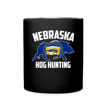 Nebraska Hog Hunting Pig Wild Boars Boar Hog Hunte - Full Color Mug - black - Front