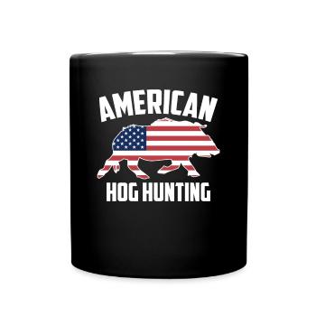 American Hog Hunting Pig Wild Boars Boar Hog Hunte - Full Color Mug - black - Front