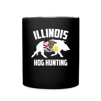 Illinois Hog Hunting Pig Wild Boars Boar Hog Hunte - Full Color Mug - black - Front