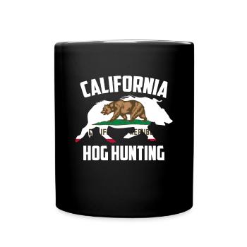 California Hog Hunting Pig Wild Boars Boar Hog Hun - Full Color Mug - black - Front