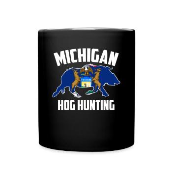 Michigan Hog Hunting Pig Wild Boars Boar Hog Hunte - Full Color Mug - black - Front